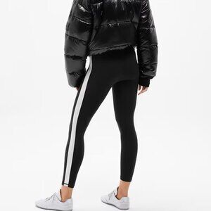 Athleta Elation Ultra High Rise Shine Sport Stripe 7/8 Legging Black SMALL - NEW